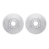 7002-45006 Drilled/Slotted Brake Rotors [Silver], 2016-2020 GM, Position: Front - image 1