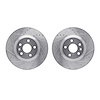 7002-45012 Drilled/Slotted Brake Rotors [Silver], 2013-2019 GM, Position: Front - image 1