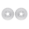7002-46005 Drilled/Slotted Brake Rotors [Silver], Fits Select GM, Position: Front - image 1