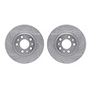 7002-46012 Drilled/Slotted Brake Rotors [Silver], 2003-2008 GM, Position: Front - image 1