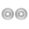 7002-46014 Drilled/Slotted Brake Rotors [Silver], 2004-2011 GM, Position: Front - image 1