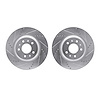 7002-46015 Drilled/Slotted Brake Rotors [Silver], 2004-2008 GM, Position: Front - image 1
