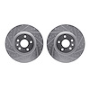 7002-46017 Drilled/Slotted Brake Rotors [Silver], 2008-2017 GM, Position: Front - image 1