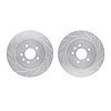 7002-46037 Drilled/Slotted Brake Rotors [Silver], 2005-2011 GM, Position: Rear - image 1