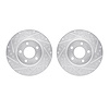 7002-47012 Drilled/Slotted Brake Rotors [Silver], 2001-2007 GM, Position: Front - image 1