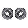 7002-47020 Drilled/Slotted Brake Rotors [Silver], Fits Select GM, Position: Front - image 1