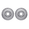 7002-47023 Drilled/Slotted Brake Rotors [Silver], Fits Select GM, Position: Front - image 1