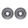 7002-47024 Drilled/Slotted Brake Rotors [Silver], 2007-2015 GM, Position: Front - image 1