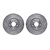 7002-47028 Drilled/Slotted Brake Rotors [Silver], 2007-2010 GM, Position: Front - image 1