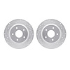 7002-47032 Drilled/Slotted Brake Rotors [Silver], 1988-1994 GM, Position: Front - image 1