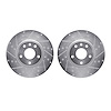 7002-47035 Drilled/Slotted Brake Rotors [Silver], 2014-2019 GM, Position: Front - image 1