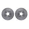 7002-47036 Drilled/Slotted Brake Rotors [Silver], 2002-2007 GM, Position: Front - image 1