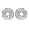 7002-47039 Drilled/Slotted Brake Rotors [Silver], 2004-2008 GM, Position: Front - image 1