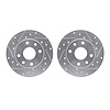 7002-47042 Drilled/Slotted Brake Rotors [Silver], 1985-1989 GM, Position: Front - image 1