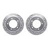 7002-47044 Drilled/Slotted Brake Rotors [Silver], 1983-1998 GM, Position: Front