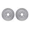 7002-48001 Drilled/Slotted Brake Rotors [Silver], Fits Select GM, Position: Front