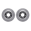 7002-48002 Drilled/Slotted Brake Rotors [Silver], 2002-2005 GM, Position: Front - image 1