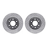 7002-48003 Drilled/Slotted Brake Rotors [Silver], 2002-2009 GM, Position: Front - image 1