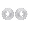 7002-48014 Drilled/Slotted Brake Rotors [Silver], 1997-2005 GM, Position: Front - image 1