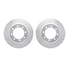 7002-48028 Drilled/Slotted Brake Rotors [Silver], 1976-1996 GM, Position: Front - image 1