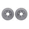 7002-48065 Drilled/Slotted Brake Rotors [Silver], 2003-2005 GM, Position: Rear - image 1