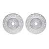 7002-52005 Drilled/Slotted Brake Rotors [Silver], 1984-1987 GM, Position: Front - image 1