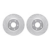 7002-52011 Drilled/Slotted Brake Rotors [Silver], 2005-2006 GM, Position: Front - image 1