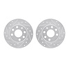 7002-52012 Drilled/Slotted Brake Rotors [Silver], 1988-1989 GM, Position: Front - image 1