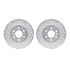 7002-52018 Drilled/Slotted Brake Rotors [Silver], 2006-2009 GM, Position: Rear - image 1