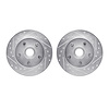 7002-54001 Drilled/Slotted Brake Rotors [Silver], 1983-1994 Ford/Lincoln/Mercury/Mazda, Position: Front - image 1