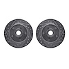7002-54015 Drilled/Slotted Brake Rotors [Silver], 1986-1992 Ford/Lincoln/Mercury/Mazda, Position: Front - image 1