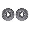 7002-54017 Drilled/Slotted Brake Rotors [Silver], 2004-2019 Multiple Makes/Models, Position: Front - image 1