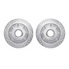 7002-54037 Drilled/Slotted Brake Rotors [Silver], 1992-1994 Ford/Lincoln/Mercury/Mazda, Position: Front - image 1