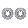 7002-54041 Drilled/Slotted Brake Rotors [Silver], 1975-1994 Ford/Lincoln/Mercury/Mazda, Position: Front - image 1