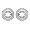 7002-54042 Drilled/Slotted Brake Rotors [Silver], 1968-1976 Ford/Lincoln/Mercury/Mazda, Position: Front - image 1