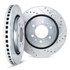 7002-54089 Drilled/Slotted Brake Rotors [Silver], 2004-2008 Ford/Lincoln/Mercury/Mazda, Position: Front - image 2