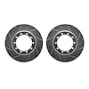 7002-54121 Drilled/Slotted Brake Rotors [Silver], 1988-1998 Ford/Lincoln/Mercury/Mazda, Position: Front, Rear - image 1
