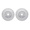 7002-54128 Drilled/Slotted Brake Rotors [Silver], 1968-1970 Ford/Lincoln/Mercury/Mazda, Position: Front - image 1