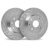 7002-54131 Drilled/Slotted Brake Rotors [Silver], 1978-1980 Ford/Lincoln/Mercury/Mazda, Position: Front - image 2