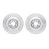 7002-54161 Drilled/Slotted Brake Rotors [Silver], Fits Select Ford/Lincoln/Mercury/Mazda, Position: Front - image 1