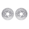 7002-54170 Drilled/Slotted Brake Rotors [Silver], 1986-1992 Ford/Lincoln/Mercury/Mazda, Position: Front - image 1