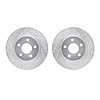 7002-54175 Drilled/Slotted Brake Rotors [Silver], 1989-1990 Ford/Lincoln/Mercury/Mazda, Position: Front - image 1