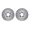 7002-54176 Drilled/Slotted Brake Rotors [Silver], 2000-2006 Multiple Makes/Models, Position: Front - image 1
