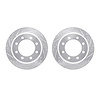 7002-54189 Drilled/Slotted Brake Rotors [Silver], Fits Select Ford/Lincoln/Mercury/Mazda, Position: Rear - image 1