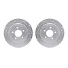 7002-54199 Drilled/Slotted Brake Rotors [Silver], 2005-2008 Ford/Lincoln/Mercury/Mazda, Position: Rear - image 1