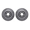 7002-54200 Drilled/Slotted Brake Rotors [Silver], 2013-2020 Ford/Lincoln/Mercury/Mazda, Position: Rear - image 1