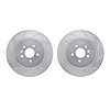 7002-54211 Drilled/Slotted Brake Rotors [Silver], 2013-2019 Ford/Lincoln/Mercury/Mazda, Position: Rear - image 1