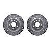 7002-54233 Drilled/Slotted Brake Rotors [Silver], 2013-2020 Ford/Lincoln/Mercury/Mazda, Position: Rear - image 1