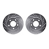 7002-54234 Drilled/Slotted Brake Rotors [Silver], 1975-1980 Ford/Lincoln/Mercury/Mazda, Position: Rear - image 1