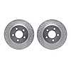 7002-54239 Drilled/Slotted Brake Rotors [Silver], 1994-2004 Ford/Lincoln/Mercury/Mazda, Position: Rear - image 1